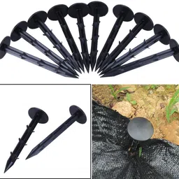 mplus Black Plastic mat/Mulch Film Nail Gardening Fixing Tools Pack of (100) Garden Tool Kit image 5
