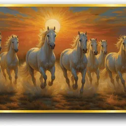 Seven Horses Poster for Wall Décor | Positive Energy Wall Art | Waterproof Vinyl Sticker Poster (36x24 Inch) No Frame Vinyl-image-60