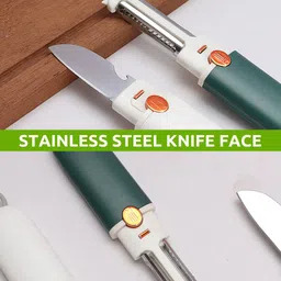 maycreate 4 in 1 Stainless Steel Peeler Dual Edge for Fruit and Vegetable Use Straight Peeler image 5