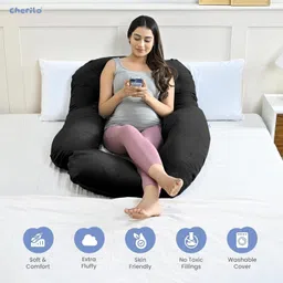 vijay Ultra soft j shaped pillow Polyester Fibre Solid Pregnancy Pillow Pack of 1 image 3