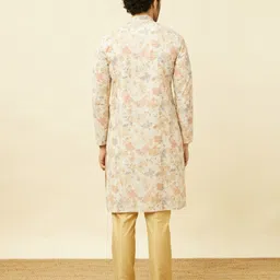manyavar Men Printed Linen Blend Straight Kurta image 2