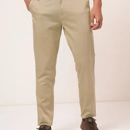 highlander Men Tapered Beige Cotton Blend Trousers-picture-11