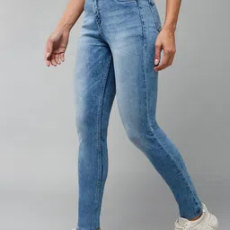 DOLCE CRUDO Women Slim Fit High-Rise Heavy Fade Cotton Stretchable Jeans-image-64