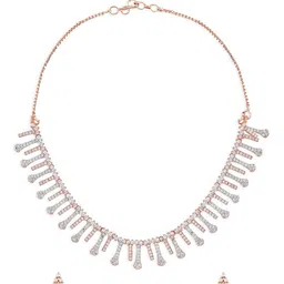 AMI Rose Gold-Plated Cubic Zirconia-Studded Jewellery Set image 2