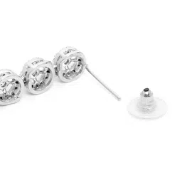 StileAdda Silver Plated AD Studded Necklace & Earrings Set image 4