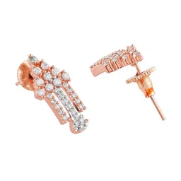 AMI Rose Gold-Plated Cubic Zirconia-Studded Jewellery Set image 5