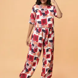 TeenTrums Girls Geometric Printed Top & Joggers Clothing Set-image-7