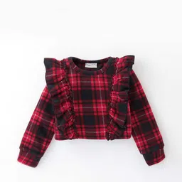 CrayonFlakes Girls Checked Top with Skirt image 2