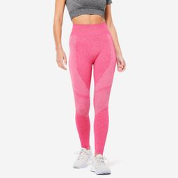 domyos Women Gym Leggings Seamless High Waist with Phone Pocket - Pink-picture-46