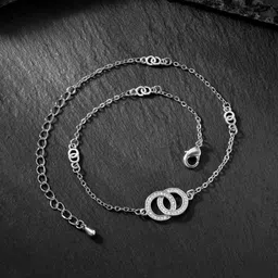 Peora Silver-Plated CZ Studded Anklet-picture-39