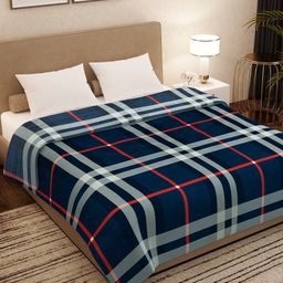 Story@home Navy Blue Geometric AC Room 300 GSM Double Bed Blanket-picture-16