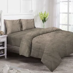 KLOTTHE Grey 4 Pieces Solid Fitted Mild Winter Woolen Double King Bed Bedding Set-image-46