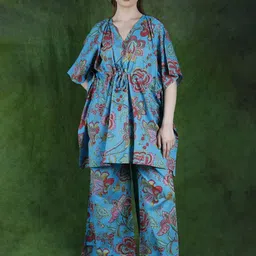 Exotic India Tunic With Palazzos Co-Ords Set-picture-36