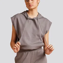 Muvazo Cotton blend Hoody Top With Joggers Co-Ords Set-picture-24