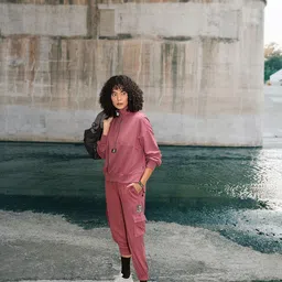 Roadster Women Dusty Pink Solid Co-Ords Set-picture-13