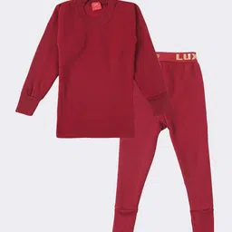Lux Cottswool Boys Maroon Solid Thermal Set-image-56