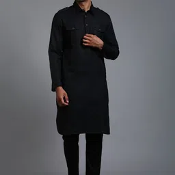 VASTRAMAY Shirt Collar Kurta With Trousers image 1