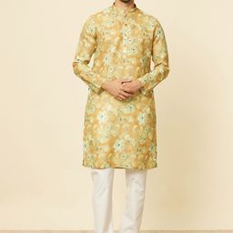 Manyavar Floral Printed Regular Kurta with Pyjama-picture-18