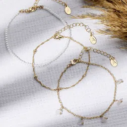 Accessorize Set of 3 Pearls Anklet-picture-45