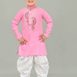 BAESD Boys Thread Work Straight Kurta With Patiala image 1