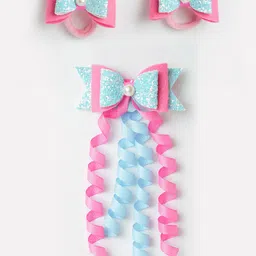 RIBBON CANDY Girls Set of 3 Embellished Ponytail Holders & Alligator Hair Clip-image-97