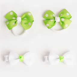 RIBBON CANDY Girls Set of 4 Printed Ponytail Holders & Alligator Hair Clip-picture-39