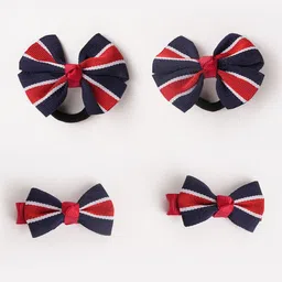 RIBBON CANDY Girls Set of 4 Striped Ponytail Holders & Alligator Hair Clip-image-37