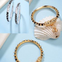 NVR Unisex Kids 2 Brass Rhodium-Plated Kada Bracelet-picture-48