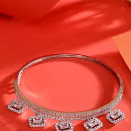 Saraf RS Jewellery Silver-Plated Cubic Zirconia Bangle-Style Bracelet-picture-26