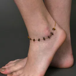 SOHI Women Gold-Plated Stone -Studded Anklet-image-80