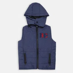 Blue Giraffe Boys Navy Blue Solid Hooded Padded Jacket-picture-39