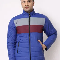 KLOTTHE Men Blue Striped Water Resistant Outdoor Padded Jacket-image-25