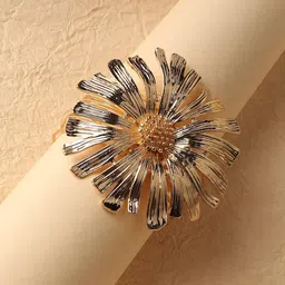 SOHI Gold-Plated Sunflower Statement Cuff Bracelet-picture-37