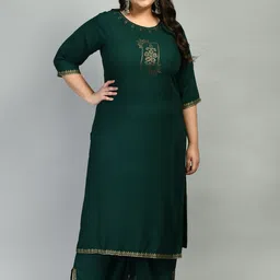 PrettyPlus by Desinoor.com Women Beads and Stones Kurta with Palazzos-picture-31