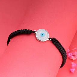 GIVA Women Silver Braided Black Thread Bracelet-picture-38