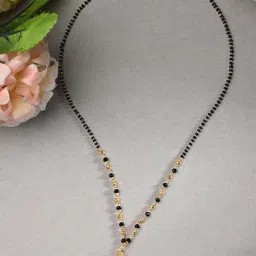 AanyaCentric Gold-Plated AD-Studded Mangalsutra, Earring & Ring Set image 1