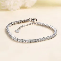 Ornate Jewels 925 Sterling Silver American Diamond Tennis Bracelet-picture-12