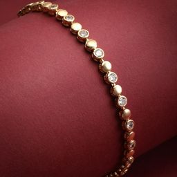 PANASH Women Gold-Plated & White Brass AD Stone-Studded Bracelet-picture-6