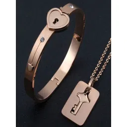 UNIVERSITY TRENDZ Unisex Rose Gold Rose Gold-Plated Bangle-Style Bracelet-picture-31