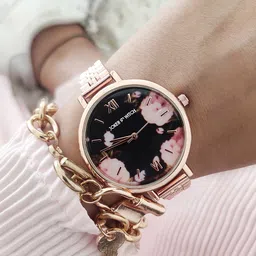 JOKER & WITCH Women Rose Gold-Toned & Black Watch & Bracelet Gift Set-picture-32