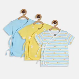 MINI KLUB Boys Pack Of 3 Printed Pure Cotton Open-Front Innerwear Jhabla image 1