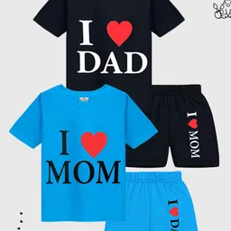 KUCHIPOO Boys Pack of 2 Printed Round Neck T-shirt with Shorts image 1