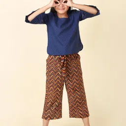 Fabindia Girls Printed Cotton Top With Palazzos-image-75