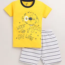 Toonyport Boys Yellow & White Printed Cotton Blend Clothing Set-picture-27