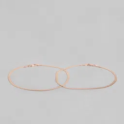 Zavya Set of 2 Rose Gold-Plated Silver Anklet image 4
