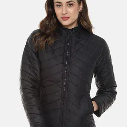Campus Sutra Women Black Windcheater Quilted Padded Jacket-picture-35