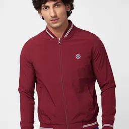 SPYKAR Stand Collar Zip Detail Bomber Jacket image 1