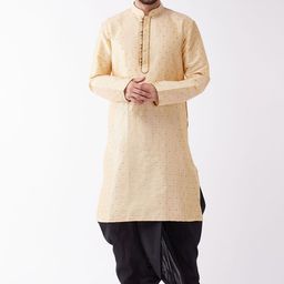 VASTRAMAY Woven Design Regular Kurta With Dhoti Pants-picture-8