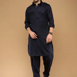 Sangria Shirt Collar Collar Pathani Kurta With Trouser-picture-15