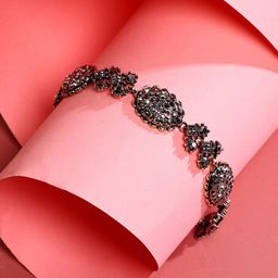 SOHI Gold-Plated Stone Studded Link Bracelet-picture-35